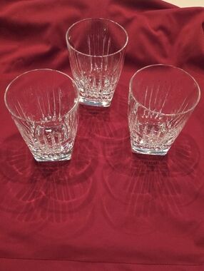 Waterford Crystal Clear Cut Whiskey Glasses - Set of 3